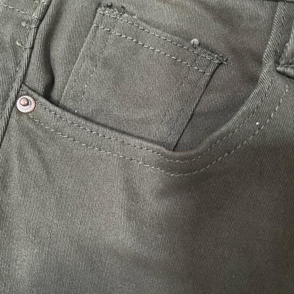 Olive Green Moto Skinny Jeans - Picture 7 of 7